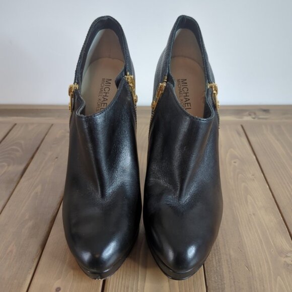 Michael Kors Black Leather Stiletto Heel Ankle Boots - Picture 3 of 11